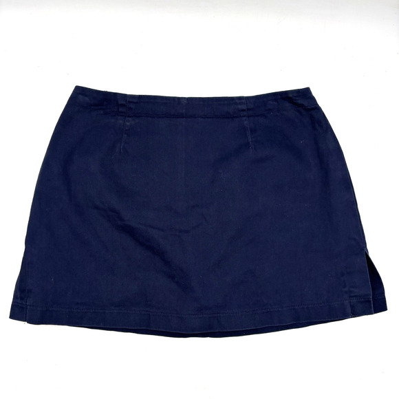 Vintage 00s Y2K No Boundaries Navy Blue Canvas Stretch Mini Skort Jr 5 27x3" - Picture 1 of 14